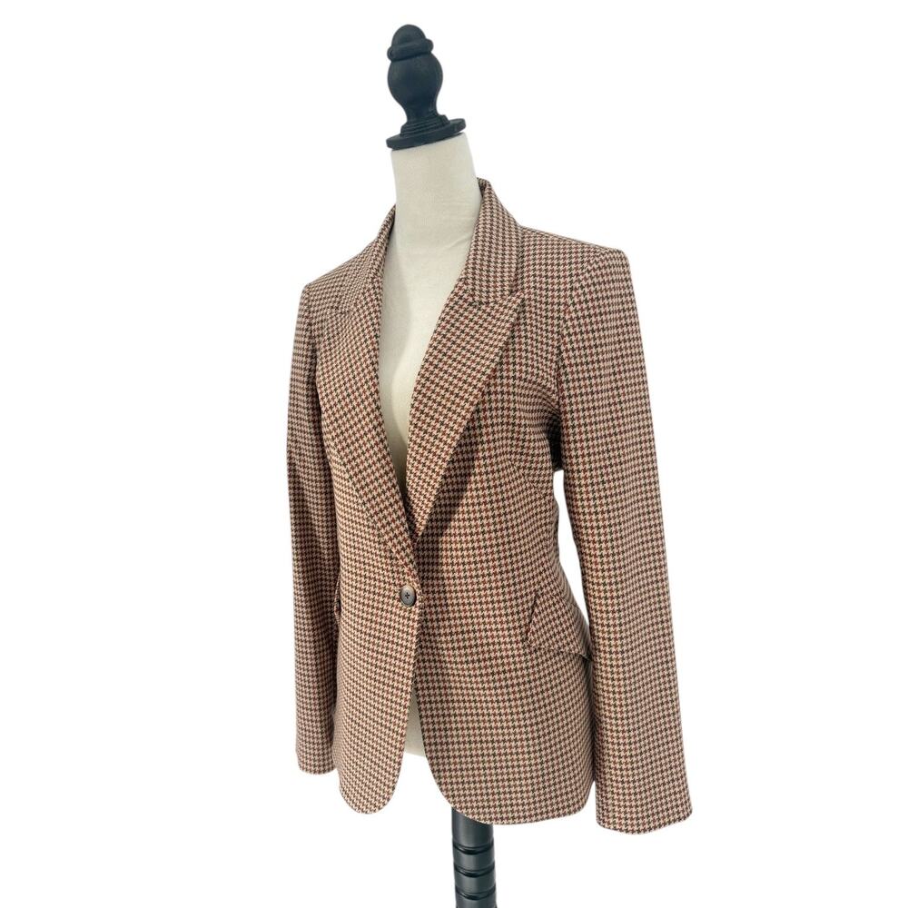 L'agence Chamberlain Tailored Blazer Tan Brown Preppy Plaid Jacket Size 8 NWT - Picture 11 of 15